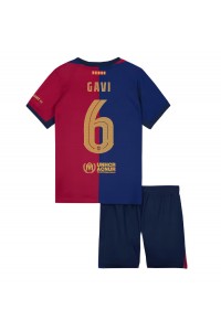 Barcelona Paez Gavi #6 Babytruitje Thuis tenue Kind 2024-25 Korte Mouw (+ Korte broeken)